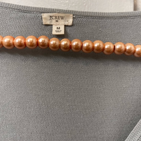 J Crew Cardigan Ruffle Light Gray Size M - Picture 3 of 5